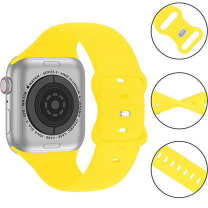 Curea Silicone Flex Loop - Apple Watch 1/2/3/4/5/6/7/8/9/10/11/SE/SE2/SE3/Ultra 1/Ultra 2/Ultra 3 - 42/44/45/46/49 MM - Yellow