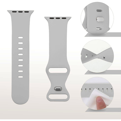 Curea Silicone Flex Loop - Apple Watch 1/2/3/4/5/6/7/8/9/10/11/SE/SE2/SE3/Ultra 1/Ultra 2/Ultra 3 - 42/44/45/46/49 MM - Gray