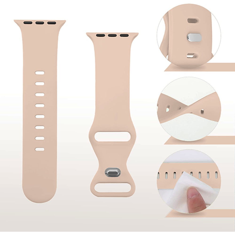 Curea Silicone Flex Loop - Apple Watch 1/2/3/4/5/6/7/8/9/10/11/SE/SE2/SE3/Ultra 1/Ultra 2/Ultra 3 - 42/44/45/46/49 MM - Pink Sand