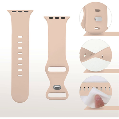 Curea Silicone Flex Loop - Apple Watch 1/2/3/4/5/6/7/8/9/10/11/SE/SE2/SE3/Ultra 1/Ultra 2/Ultra 3 - 42/44/45/46/49 MM - Pink Sand
