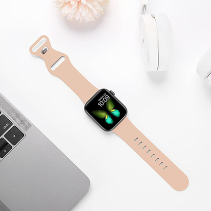 Curea Silicone Flex Loop - Apple Watch 1/2/3/4/5/6/7/8/9/10/11/SE/SE2/SE3/Ultra 1/Ultra 2/Ultra 3 - 42/44/45/46/49 MM - Pink Sand