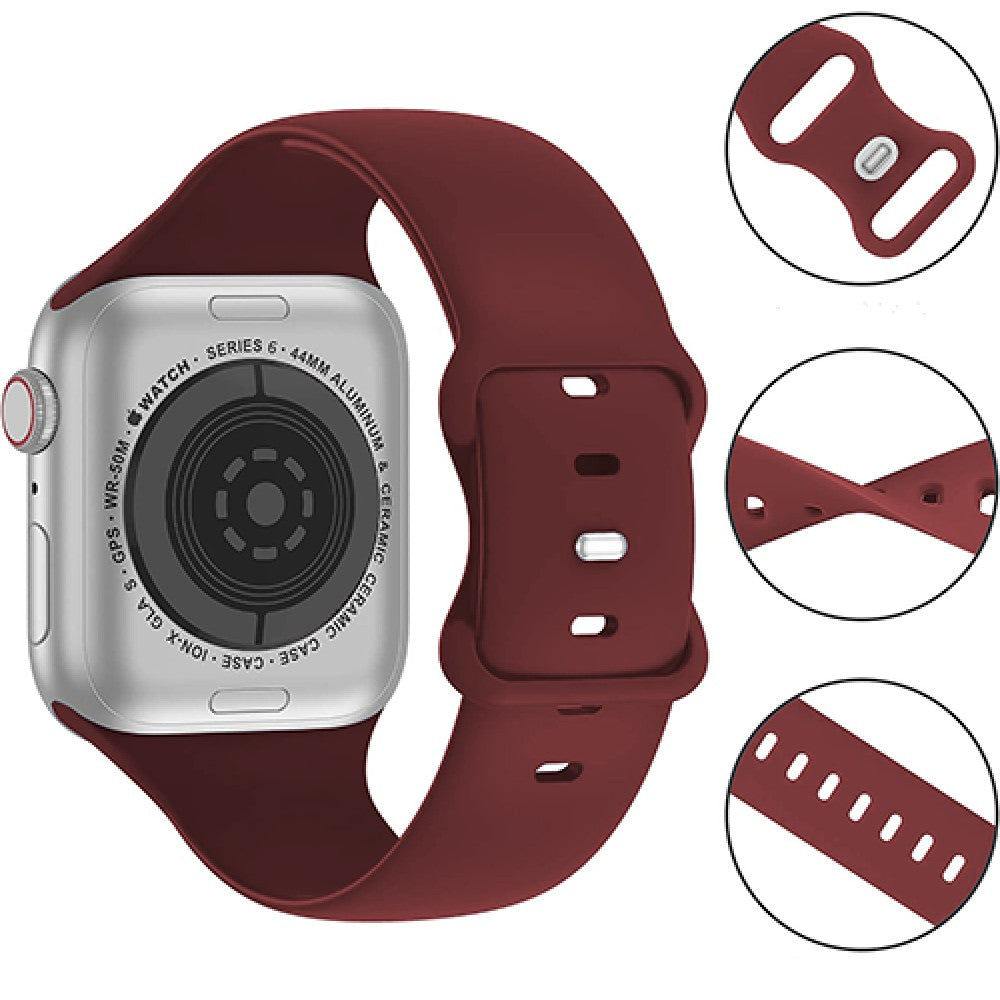Curea Silicone Flex Loop - Apple Watch 1/2/3/4/5/6/7/8/9/10/11/SE/SE2/SE3/Ultra 1/Ultra 2/Ultra 3 - 42/44/45/46/49 MM - Wine Red