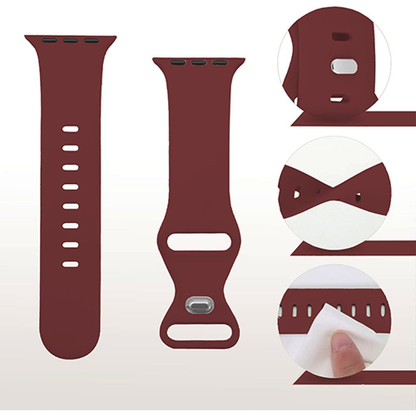 Curea Silicone Flex Loop - Apple Watch 1/2/3/4/5/6/7/8/9/10/11/SE/SE2/SE3/Ultra 1/Ultra 2/Ultra 3 - 42/44/45/46/49 MM - Wine Red