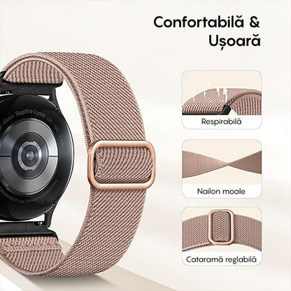 Braided Classic Strap - Samsung Galaxy Watch 7/6/6 Classic/5 Pro/5/4/4 Classic/3 41mm/42mm/Active 2/Active/FE - 20mm - Pink Sand