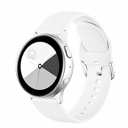 Curea Silicone Classic - Samsung Galaxy Watch 7/6/6 Classic/5 Pro/5/4/4 Classic/3 41mm/42 mm/Active 2/Active/FE - 20mm - Alb