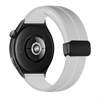 Silicone Metallic Link Strap - Samsung Galaxy Watch 7/6/6 Classic/5 Pro/5/4/4 Classic/3 41mm/42mm/Active 2/Active/FE - 20mm - White