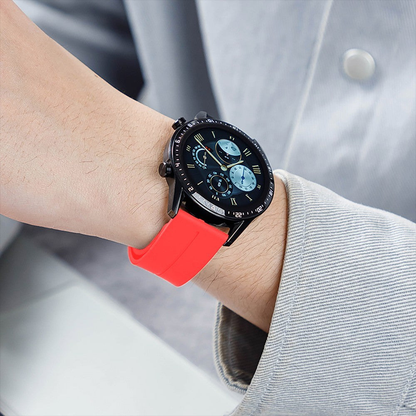 Silicone Metallic Link Strap - Samsung Galaxy Watch S3 Frontier/S3 Classic/3 45mm/46mm/Gear S3 - 22mm - Red