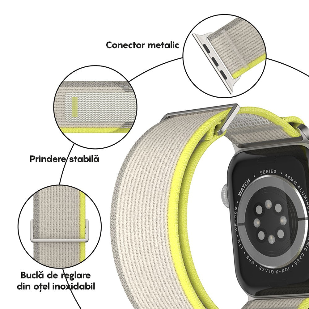 Curea Trail Scout - Apple Watch 1/2/3/4/5/6/7/8/9/10/11/SE/SE2/SE3/Ultra 1/Ultra 2/Ultra 3 - 42/44/45/46/49 MM - Bej