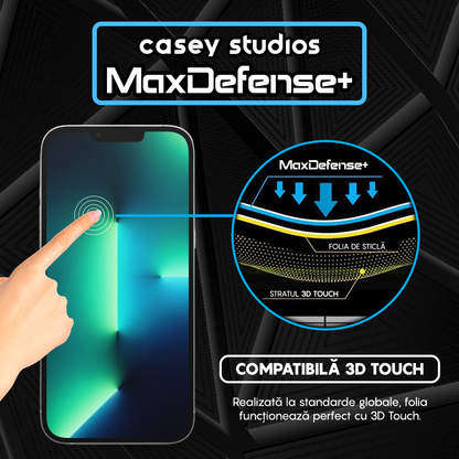 Folie Sticla MaxDefense+ - iPhone 13 Pro Max - Negru