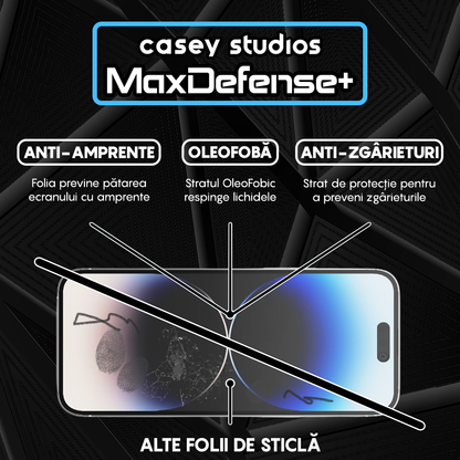 Folie Sticla MaxDefense+ - iPhone 14 Pro Max - Negru