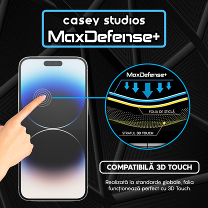 Folie Sticla MaxDefense+ - iPhone 14 Pro Max - Negru