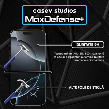 Folie Sticla MaxDefense+ - iPhone 16 Pro Max - Negru
