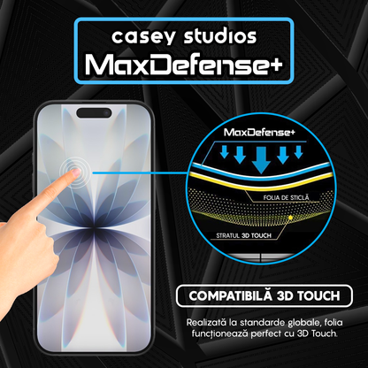 Folie Sticla MaxDefense+ - iPhone 17 - Negru