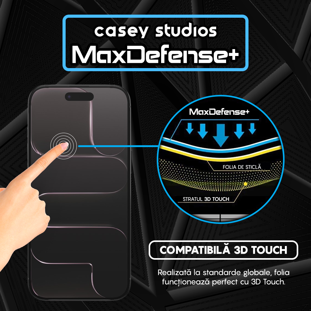 Folie Sticla MaxDefense+ - iPhone 17 Air - Negru