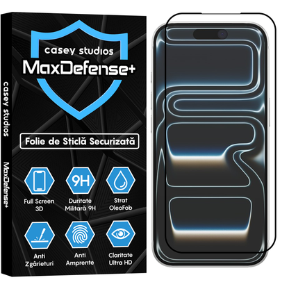 MaxDefense+ Glass Screen Protector - iPhone 17 Pro - Black