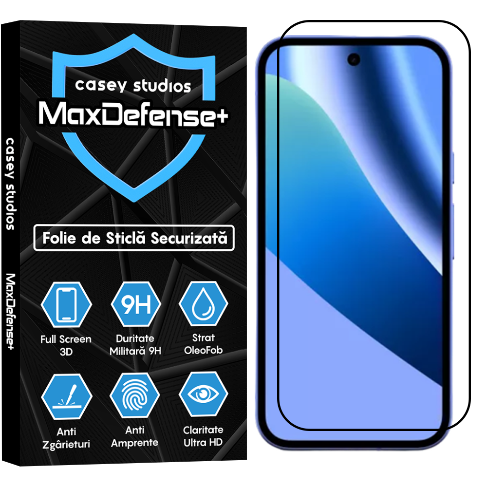 Folie Sticla MaxDefense+ - Google Pixel 10a - Negru
