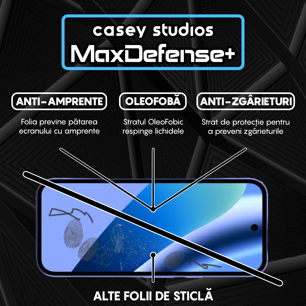 Folie Sticla MaxDefense+ - Google Pixel 10a - Negru