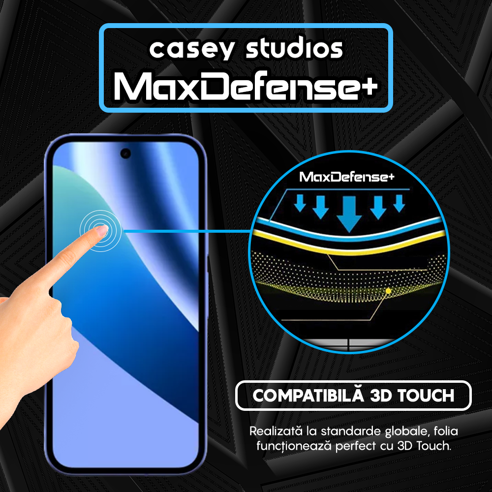 Folie Sticla MaxDefense+ - Google Pixel 10a - Negru