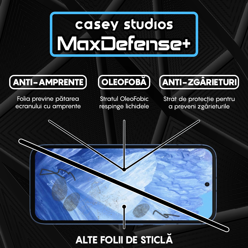 MaxDefense+ Tempered Glass - Google Pixel 8a - Black