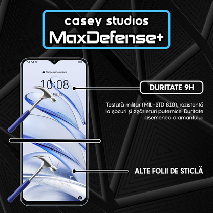 Folie Sticla MaxDefense+ - Honor 70 Lite - Negru