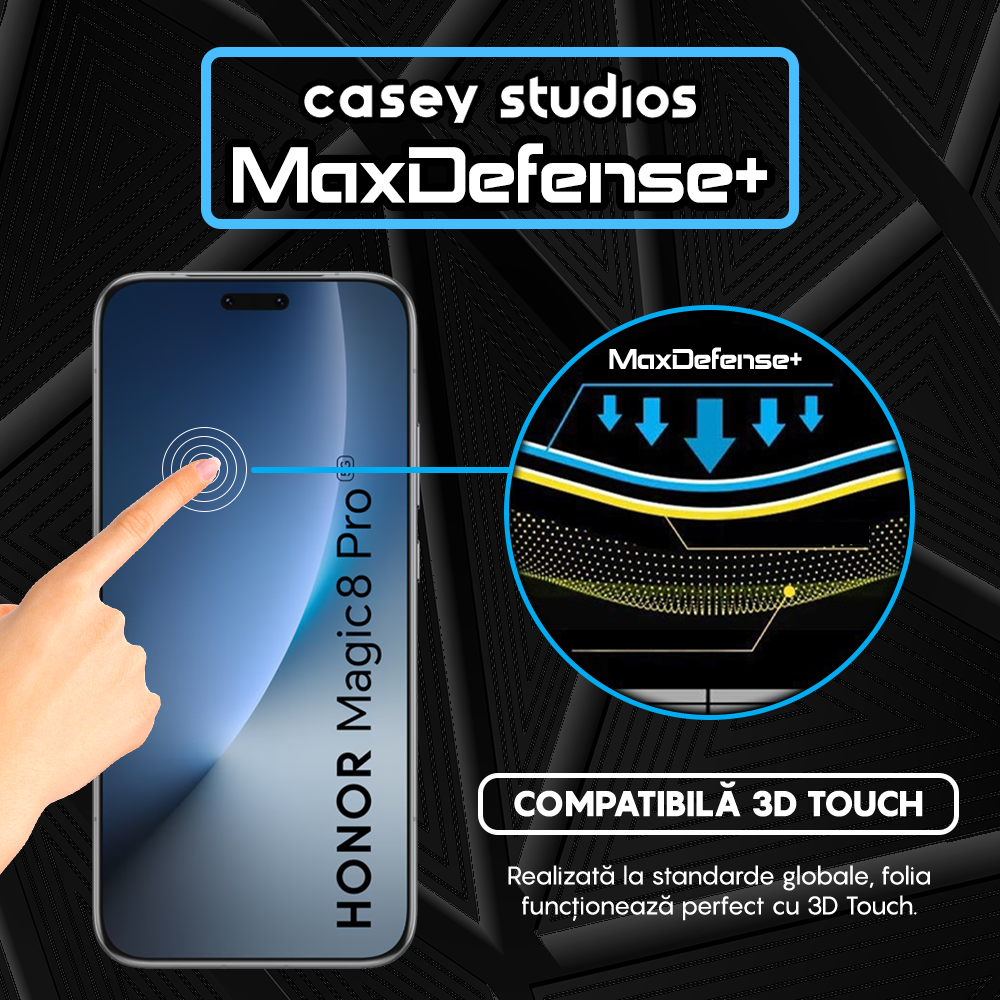 Folie Sticla MaxDefense+ - HONOR Magic 8 Pro - Negru