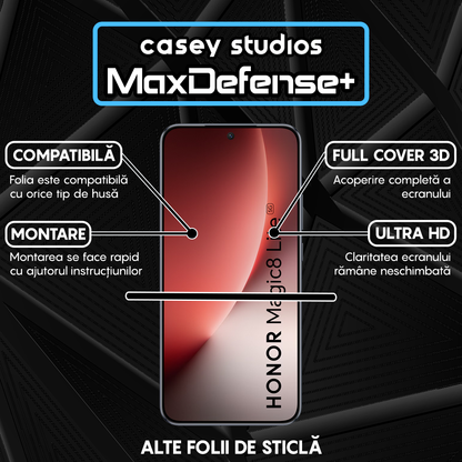 Folie Sticla MaxDefense+ - HONOR Magic 8 Lite - Negru