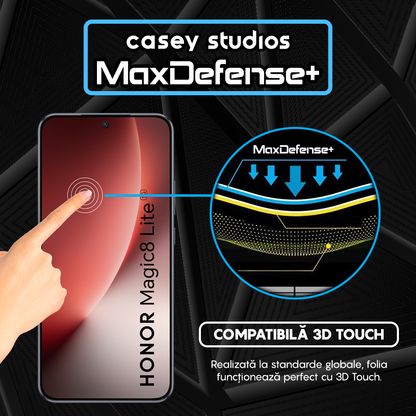 Folie Sticla MaxDefense+ - HONOR Magic 8 Lite - Negru