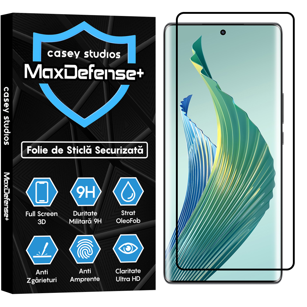 Folie Sticla MaxDefense+ - Honor Magic 5 Lite - Negru
