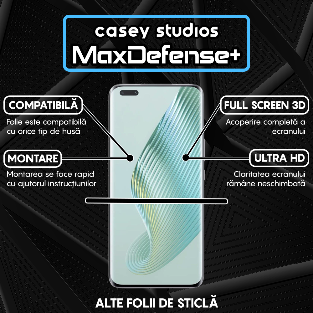 Folie Sticla MaxDefense+ - Honor Magic 5 Pro - Negru