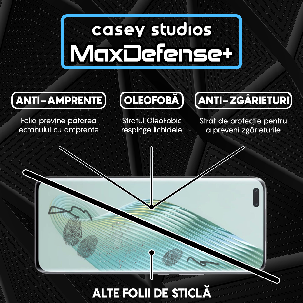 Folie Sticla MaxDefense+ - Honor Magic 5 Pro - Negru
