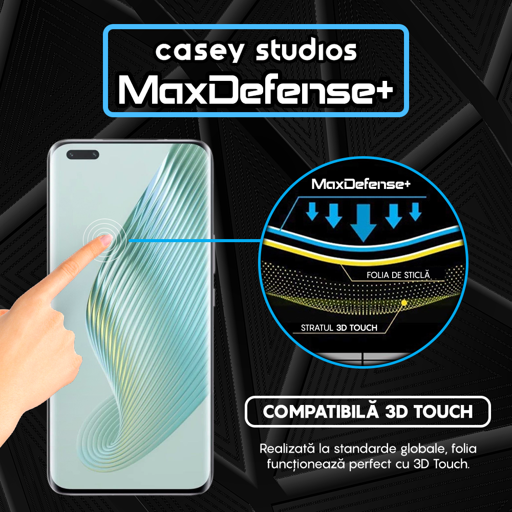 Folie Sticla MaxDefense+ - Honor Magic 5 Pro - Negru