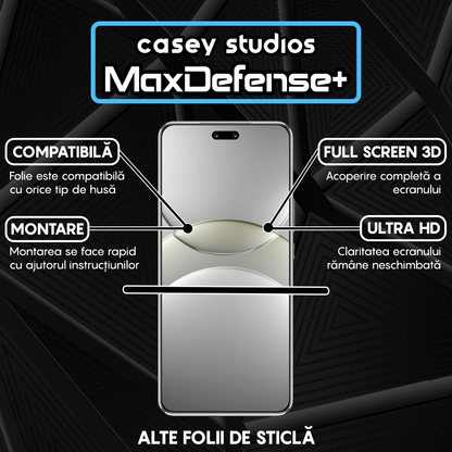 Folie Sticla MaxDefense+ - Huawei nova 12 Ultra - Negru
