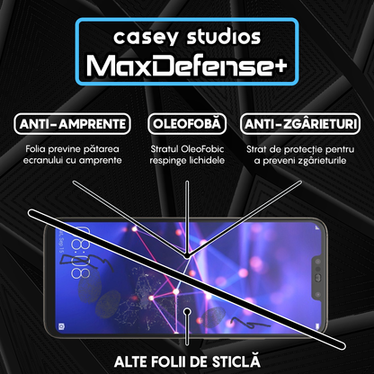 MaxDefense+ Tempered Glass Screen Protector - Huawei Mate 20 Lite/Nova 3/Nova 3i/P Smart Plus - Black