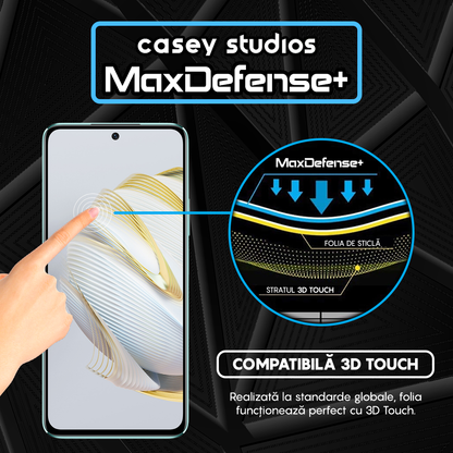 Folie Sticla MaxDefense+ - Huawei nova 10 SE - Negru