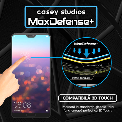 Folie Sticla MaxDefense+ - Huawei P20 Pro - Negru
