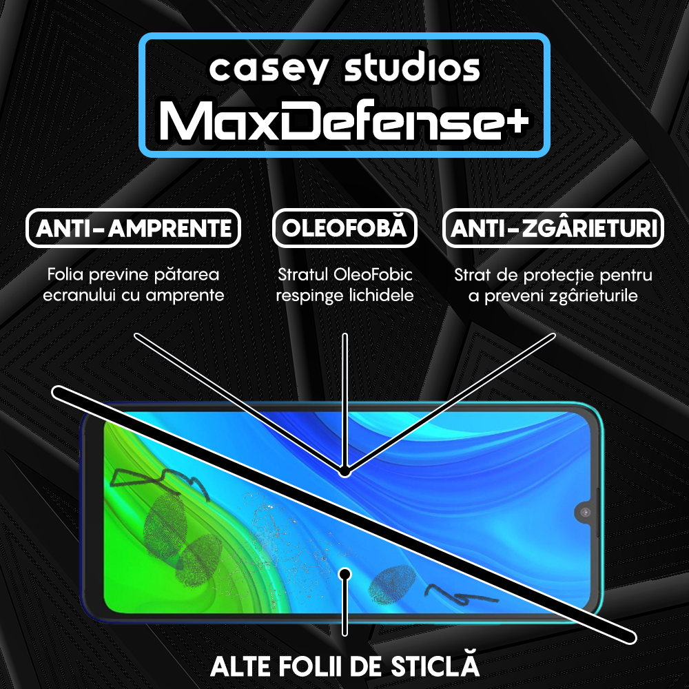 Folie Sticla MaxDefense+ - Huawei P Smart 2020 - Negru