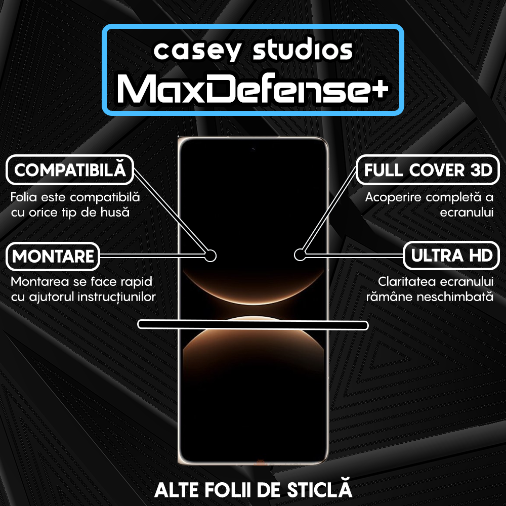 Folie Sticla MaxDefense+ - HUAWEI Mate X7 - Negru