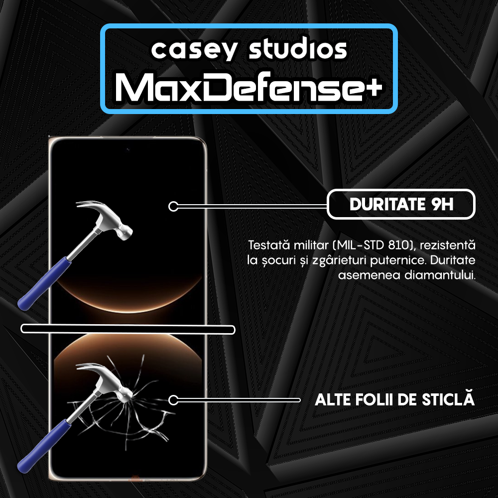 Folie Sticla MaxDefense+ - HUAWEI Mate X7 - Negru