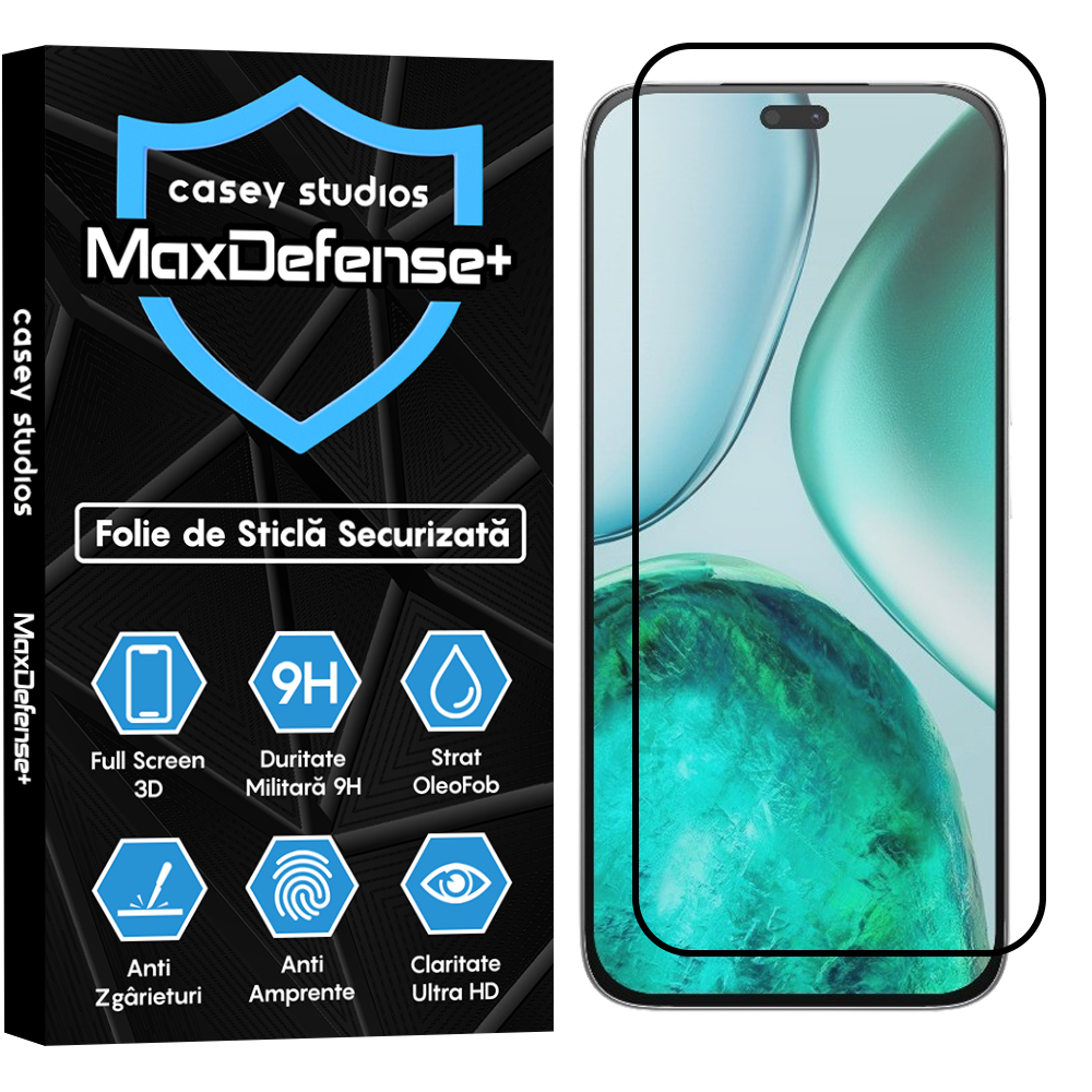 Folie Sticla MaxDefense+ - Honor X8c - Negru