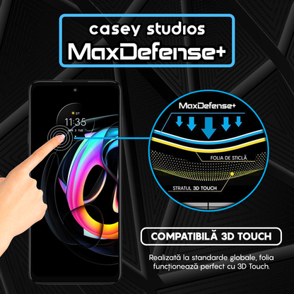 Folie Sticla MaxDefense+ - Motorola Edge 20 Lite - Negru