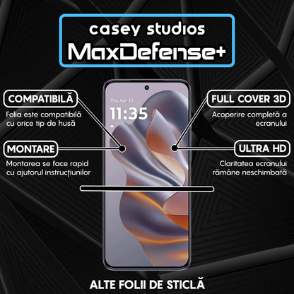 Folie Sticla MaxDefense+ - motorola edge 60 neo - Negru