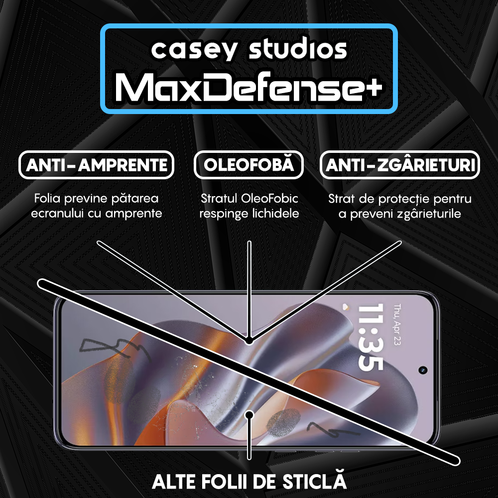 Folie Sticla MaxDefense+ - motorola edge 60 neo - Negru