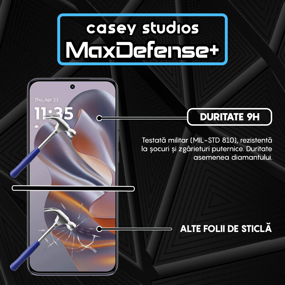 Folie Sticla MaxDefense+ - motorola edge 60 neo - Negru