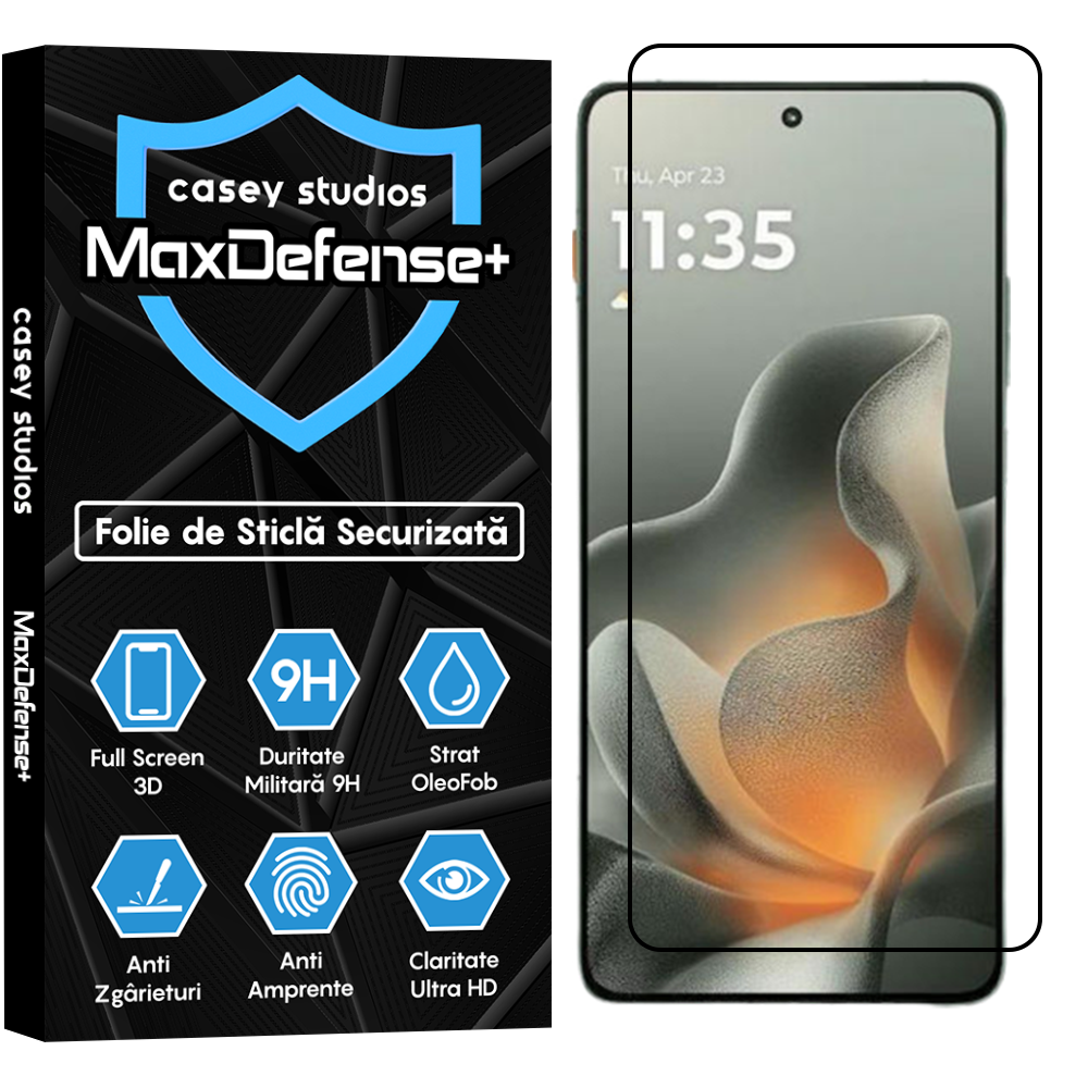 Folie Sticla MaxDefense+ - motorola edge 70 - Negru