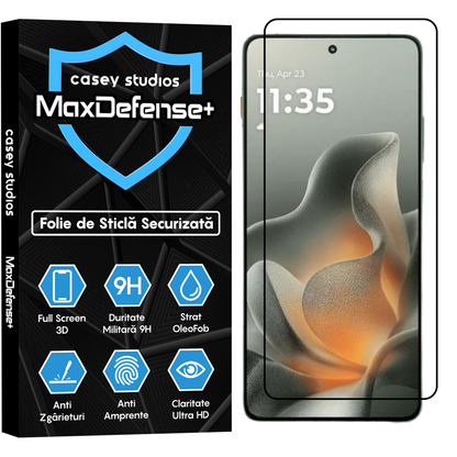Folie Sticla MaxDefense+ - motorola edge 70 - Negru