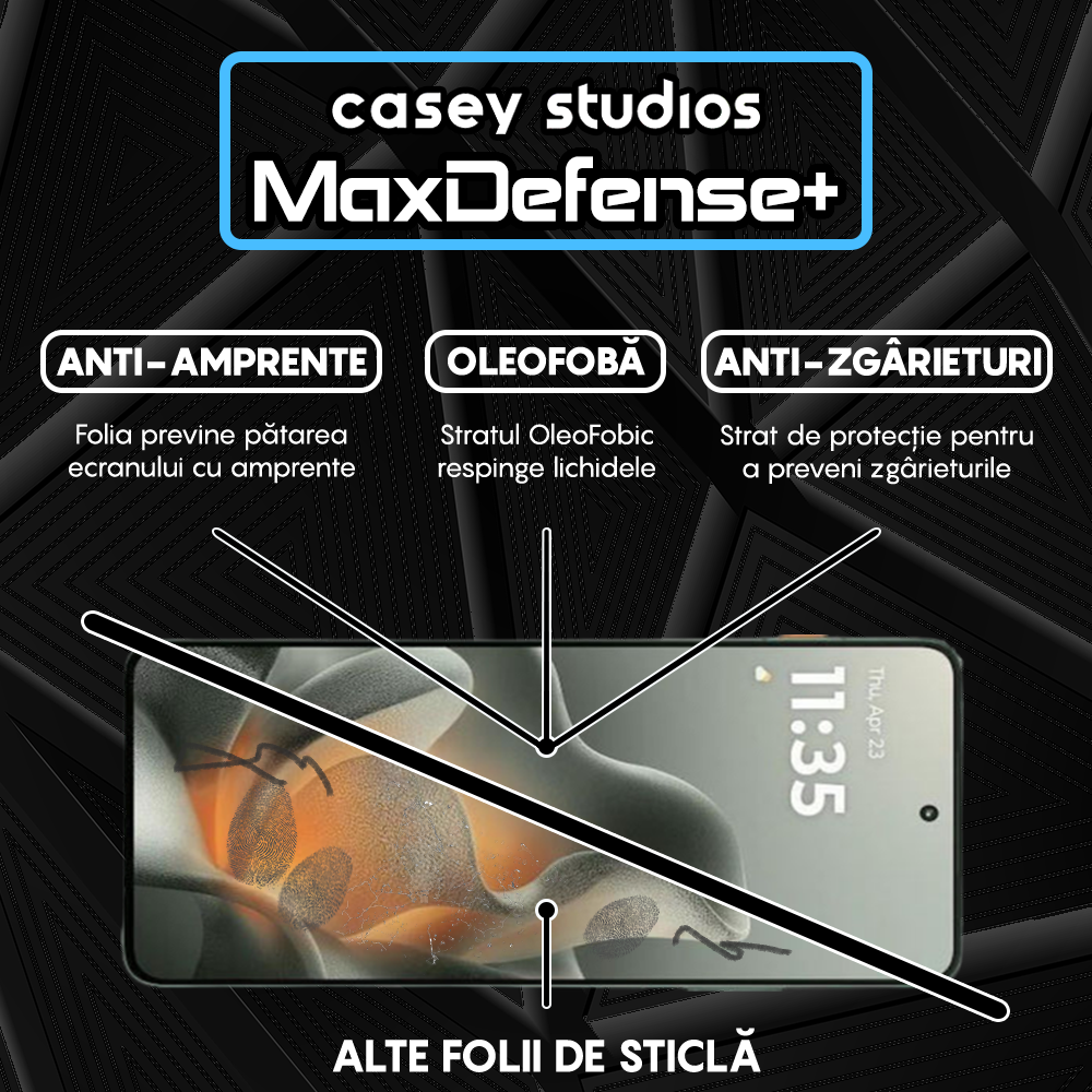 Folie Sticla MaxDefense+ - motorola edge 70 - Negru