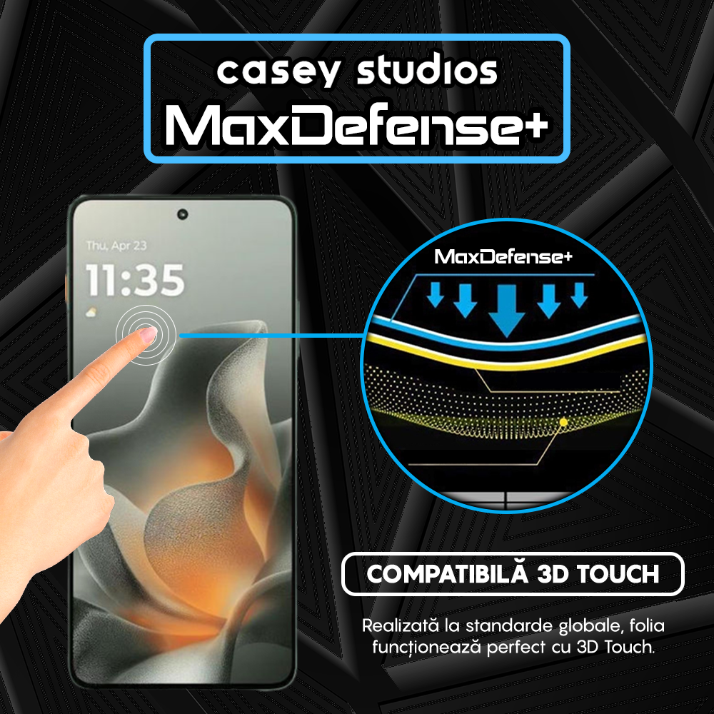 Folie Sticla MaxDefense+ - motorola edge 70 - Negru