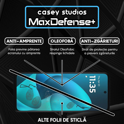 Folie Sticla MaxDefense+ - moto g57 power - Negru