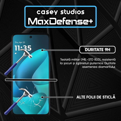 Folie Sticla MaxDefense+ - moto g57 power - Negru