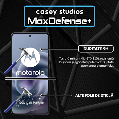 Folie Sticla MaxDefense+ - moto g86 power 5G - Negru